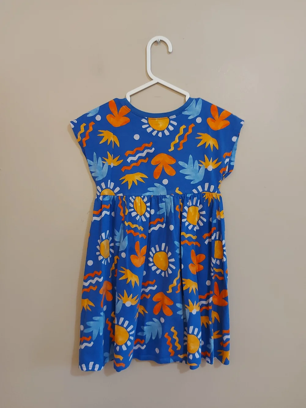 Old Navy Blue Sun & Floral Print Cotton Sun Dress – Size 5T EUC - Picture 9 of 16